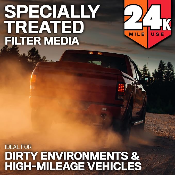 K&N Engine Air Filter: Extended Life 24,000 Mile Replacement Air Filter: Compatible with 2010-2019 Jeep/Dodge SUV V6/V8 (Grand Cherokee, Durango), KNX-2457