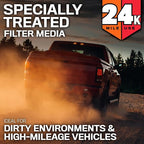 K&N Engine Air Filter: Extended Life 24,000 Mile Replacement Air Filter: Compatible with 2017-2019 Ford Truck Super Duty V8 (F250, F350, F450, F550), KNF-0644