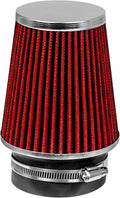 RED 3.5" 89 mm Inlet Narrow Air Cone Replacement Performance Washable Clamp-On Dry Air Filter