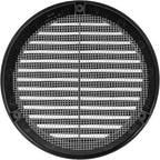 Vent Systems 6" Inch (Opening Dimensions) - Pack of 100 - Black Soffit Vent Cover - Plastic Round Air Vent Grille - Built-in Mesh Screen - HVAC Register Louver for Bathroom, Home, Kitchen