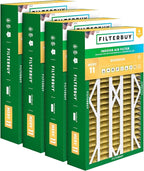 Filterbuy 16x28x6 Air Filter MERV 11 Superior Pet & Allergy Defense (4-Pack), Pleated HVAC AC Furnace Filters for AprilAire Space-Gard 401, 2400, & Lennox (Actual Size: 15.50 x 26.88 x 6.00)