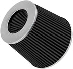 Mortar Aftermarket Auto Air Filter Replacement - Car Enthusiast Class Universal Cold Air Intake Gulps in More Air for More Engine Power & Passionate Induction Sound, 3 In, Black