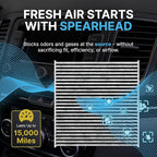 Spearhead Odor Defense Breathe Easy Cabin Filter | Fits 2004-10 QX56, 2005-15 Armada, 2004-15 Titan, 2012-14 NV2500/NV3500 5.6L V8 Like OEM | Up to 25% Longer Lasting w/Activated Carbon (BE-388)