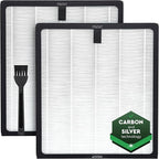 HY4866 Air Purifier Replacement Filter - 2 Pack Compatible with MORENTO, WESTHEY HY4866, YIOU M1 - True HEPA Filter, 4 Stage Filtration, Carbon & Silver Technology