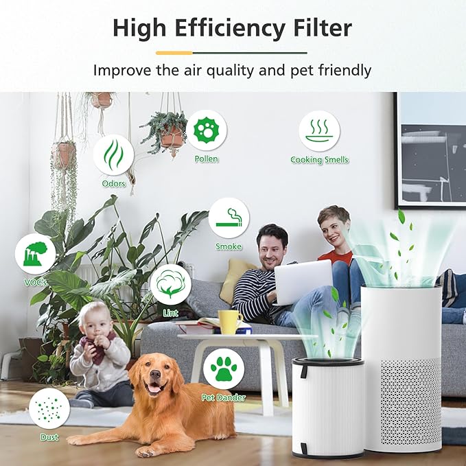 2 Pack LV-H133 Replacement Filter Compatible with LEVOIT LV-H133 Air Purifier, 3-in-1 HEPA Filter, Part No. LV-H133-RF
