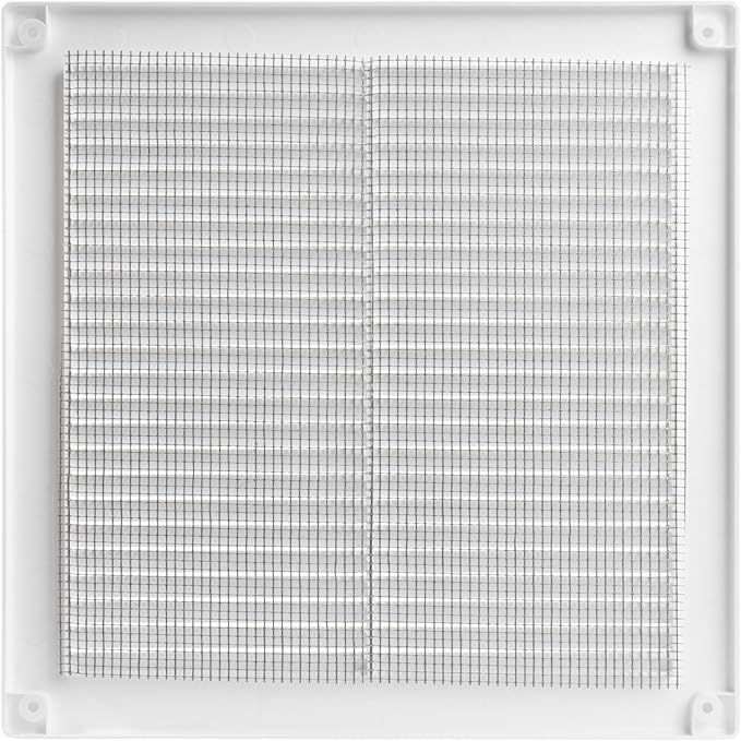 Vent Systems 10'' x 10'' Inch White Soffit Vent Cover - Pack of 100 - Flat Square Air Vent Louver - Grille Cover - Built-in Insect Screen - HVAC Vents for Bathroom, Home Office, Kitchen 10x10 Inch