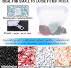 15Pcs Aquarium Filter Media Bags, Mini Fish Tank Media Mesh Filter Bags Reusable for Activated Carbon,Filter Stones(4.3”×3.9”(White)