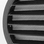 calimaero® WSGB 5" Inch Black Round Metal Air Vent Grill Cover Flat Louver with Fly Screen Fits Only with Metal Ducts