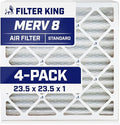 Filter King 23.5x23.5x1 Air Filter | 4-PACK | MERV 8 HVAC Pleated A/C Furnace Filters | MADE IN USA | Actual Size: 23.5 x 23.5 x .75"
