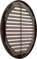 Vent Systems 6" Inch (Opening Dimensions) Brown Soffit Vent Cover - Plastic Return Air Vent Cover - Round Ventilation Grille with Mesh Screen - HVAC Register Louver for Bathroom, Home, Kitchen