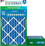 Filterbuy 16x24x4 Air Filter MERV 13 Optimal Smoke & Allergy Defense (2-Pack), Electrostatic Pleated HVAC AC Furnace Filters Replacement, Made in USA (Actual Size: 15.38 x 23.38 x 3.63)