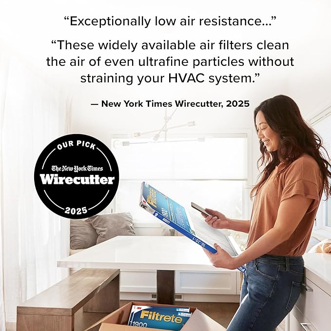 Filtrete 12x12x1 AC Furnace Air Filter, MERV 13, MPR 1900, Premium Allergen, Bacteria & Virus Filter, 3-Month Pleated 1-Inch Electrostatic Air Cleaning Filter, 2-Pack (Actual Size 11.81x11.81x0.78 in)