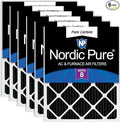 Nordic Pure 18x24x1 (Actual Size: 17 1/2 x 23 1/2 x 3/4) Pure Carbon Pleated Odor Reduction Furnace Air Filters 6 Pack