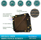 Ifenceview 6'x1' to 6'x100' Brown Shade Cloth Panels Fence Privacy Screen Fabric Mesh Net for Construction Site Yard Driveway Garden Railing Pool Balcony Canopy Awning 160 GSM (6' x 65')
