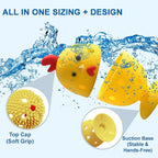 Egg Washer for Fresh Eggs, Egg Scrubber for Fresh Eggs, 2 Reusable Silicone Chicken Shaped Scrubs, Chicken Egg Cleaner, Eggshell Cleaner for Poultry Farm, Housewife Tools Vegetable Processing (Yellow)