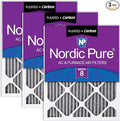 Nordic Pure 18x20x1 (Actual Size: 17 1/2 x 19 1/2 x 3/4) Furnace Air Filters MERV 8 Pleated Plus Carbon 3 Pack