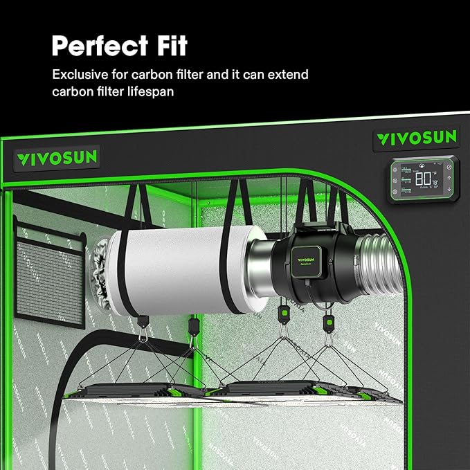 VIVOSUN 4 Inch Prefilter for 4" Carbon Filter, White, 9.84" Long