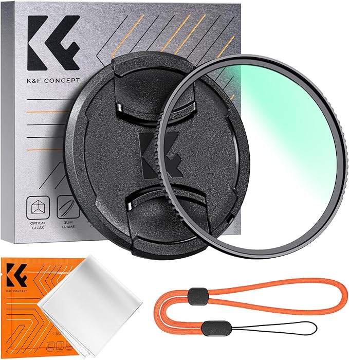 K&F CONCEPT 72mm MC UV Lens Protection Filter with Lens Cap Cleaning Cloth Optical Glass Ultra Slim 18 Multi-Layer Coatings Camera Lens UV Filter (K-Series)