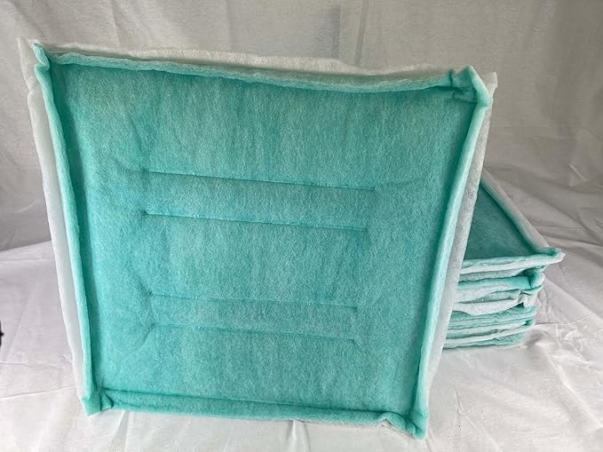 wioboy Paint Spray Booth Intake Filter Pad, 24" x 24" (20/case) Tacky Panel with Internal Wire Frame