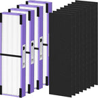 4 Pack FLT4850PT HEPA Filter B Pet Replacement Compatible with G-Guardian AC4825 AC4825E AC4825W AC4300 AC4800 AC4850 AC4900 Air Purifier, 4 True HEPA Filters & 8 Carbon Pre-Filters, Purple