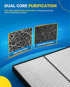 PHILTOP Cabin Air Filter w/Activated Carbon, Compatible with CF12140 Mazda CX-3 2016-2021, Toyota Yaris iA 2017, 2018, Yaris 2019, 2020, Scion iA 2016, Filter Up Dust Pollen Odor