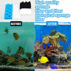 36 Pcs Aquarium Filter Media Kit Compatible with Fluval 306/307, Canister Maintenance Replacement Including 24 Bio Foam Pad, 2 500g Ceramic Rings, 2 Filter Bags, 6 Activated Carbon, 2 Grease