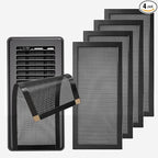 4-Pack 7"x13" Powerful Magnetic Vent Covers - Super Strong Neodymium Magnets, No Slip & No Drill Needed - Secure Fit for Floor/Wall/Ceiling Registers - Durable Air Vent Screen (Black, 7x13)