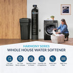 Aquasure Harmony Series 72,000 Grains Whole House Water Softener Bundle with Automatic Digital Control Head and Triple Purpose Sediment/Carbon/Zinc Filter System | Reduces Hardness (for 6+ bathrooms)