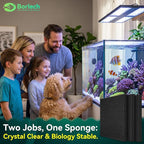 Borlech Aquarium Bio Filter Sponge Pad - Cut-to-Size Aquarium Filter Media for Fish Tank, Pond, Sump - Mechanical & Biological Filtration (18.5"x18.5"x1.6", 35PPI, 2 Pack)