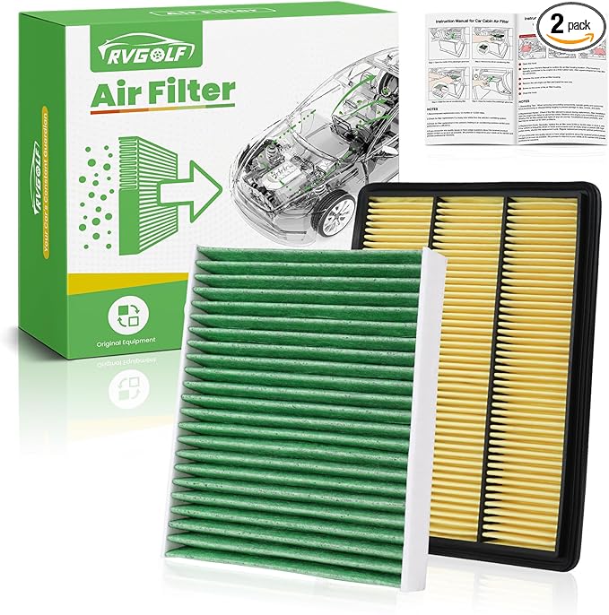 Engine+Cabin Air Filters Fit for Infiniti QX50 2.0L 2019-2025, Infiniti QX55 2022-2025 Engine Air Filter Replacement Cabin Air Filter Car Accessories# 165465NA1C 272775NA1A