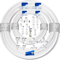 NSF 1/4" & 3/8" Water Line Tubing and Push Connect Fittings for Reverse Osmosis Water Filter RO fittings,25 pcs connetors+30 feet 1/4"(6.4mm) water tubing +30 feet 3/8"(9.5mm) water tubing.