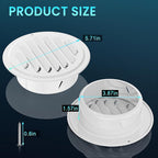 HG Power 4 Inch Stainless Steel Soffit Vents Cover - Round Exhaust Vent with Mesh Screen for Indoor/Outdoor Use in Homes, Offices, Factories, 2-Pack, White