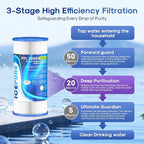 ICEPURE 20 Micron 10" x 4.5" Whole House Extra Coarse Pleated Sediment Filter for Well Water, Replacement Cartridge for GE FXHSC, DuPont WFHDC3001, R50-BB, Culligan R50-BBSA, W50PEHD, 4Pack