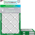 Filterbuy 17x25x1 Air Filter MERV 8 Essential Dust & Allergy Defense (3-Pack), Electrostatic Pleated HVAC AC Furnace Filters Replacement, Made in USA (Actual Size: 16.50 x 24.50 x 0.75)