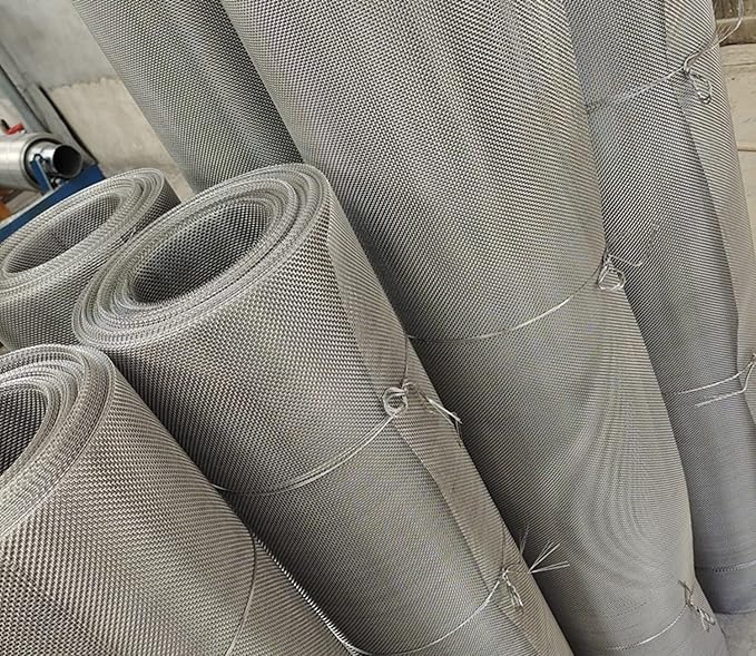 Stainless Steel Woven Wire Mesh, Stainless Steel Wire Metal Mesh Sheets, 8 Mesh Steel Woven Mesh Rodent Proof Garden Insect Screen Heat-Resistant Metal Filter Screen Sheet