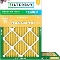 Filterbuy 17x20x1 Air Filter MERV 11 Superior Pet & Allergy Defense (2-Pack), Electrostatic Pleated HVAC AC Furnace Filters Replacement, Made in USA (Actual Size: 16.50 x 19.50 x 0.75)