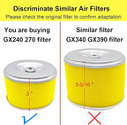 AFZE28 Air Filter for Honda GX 270 GX 240 8HP 9HP Engine Replaces 17210-ZE2-822 17210-ZE2-505 17210-ZE2-515 Lawn Mower Tiller Air Cleaner with Spark Plug