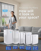 AIRDOCTOR 3500i SMART Air Purifier for Living Rooms & Bedrooms. 3 Stage Filtration with Pre-Filter, UltraHEPA, Carbon/VOC. Captures Particles 100x Smaller Than HEPA Standard