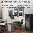 Sysracks 22U Wall Mount Server Rack Cabinet, 19” Locking Network Rack, 24” Deep, Glass Door, with Fan, PDU and Shelf