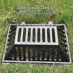 Manhole Cover and Frame Ductile Iron, Heavy Duty Drain Grate, One-Piece Design, Reinforced Drainage Covers for Yard, Garden, Construction Sites(60 * 40 * 15 cm/24 * 16 * 6 in)
