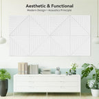 Art3d 6-Pack Self-Adhesive Acoustic Wall Panels for Home Décor, 24 x 24 Inch Soundproofing Panels for Office Studio Bedroom - High Noise Absorption Polyester Fiber, White