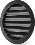 calimaero® WSGB 6" Inch Black Round Metal Air Vent Grill Cover Flat Louver with Fly Screen Fits Only with Metal Ducts