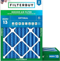 Filterbuy 18x24x4 Air Filter MERV 13 Optimal Smoke & Allergy Defense (2-Pack), Electrostatic Pleated HVAC AC Furnace Filters Replacement, Made in USA (Actual Size: 17.50 x 23.38 x 3.63)