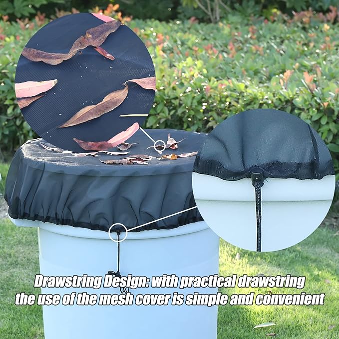 37.5 Inch Mesh Cover for Rain Barrel,Rain Bucket Leaf Filter Screen Cover