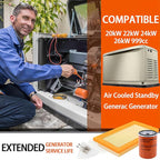 6485 Maintenance Kit 2-Pack for 16-26kW Air Cooled Standby Generators (999cc Engine) | Double Value Bundle with 070185E Oil Filters, 0J8478S Air Filters, RC12YC Spark Plugs | 1-Year Warranty
