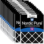 Nordic Pure 12x12x1 (Actual Size: 11 3/4 x 11 3/4 x 3/4) Pure Carbon Pleated Odor Reduction Furnace Air Filters 24 Pack