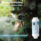 H&G lifestyles Misting System Calcium Inhibitor Filter for Patio Misters Inline Water Filter Effectively Reduce Hard Water Spots, Soften Water (Pack of 2)