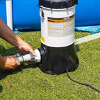 XtremepowerUS Pool Cartridge Filter System w/Built-in Pump for Above Ground Pools with Pressure Gauge, White/Black