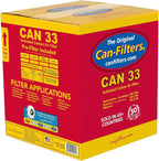 Can Filter 358621 Original 33 Carbon Air Filter Without Flange, 200 CFM, 1 Count (Pack of 1), Silver/White