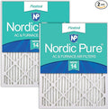 Nordic Pure 20x20x1 (Actual Size: 19 1/2 x 19 1/2 x 3/4) Pleated MERV 14 Air Filters 2 Pack